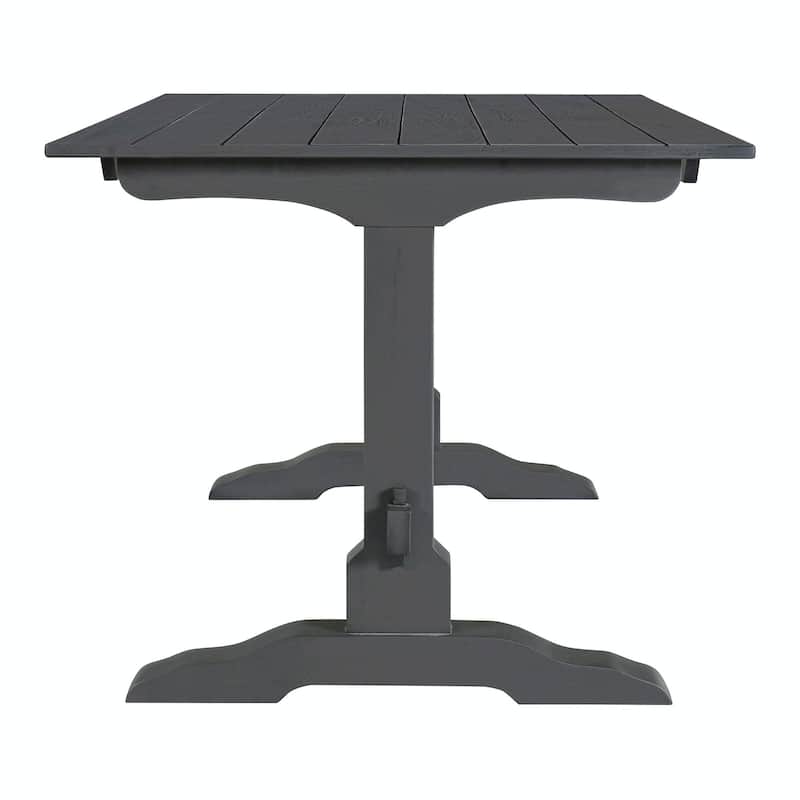 3-Piece Retro Dining Set - Rectangular Trestle Table with 2 Benches