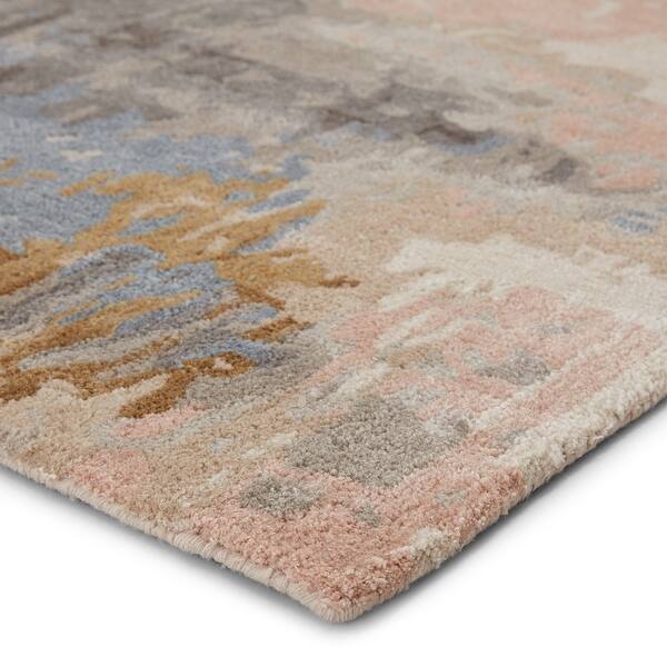 Shop Ilsted Handmade Abstract Blush Light Blue Area Rug 7 10 X
