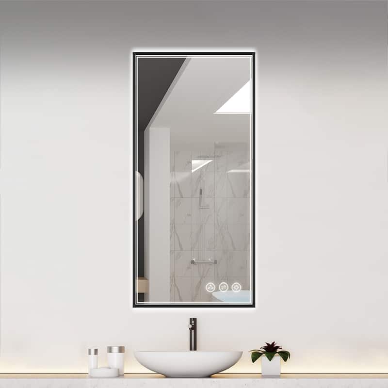 Fogless Color and Brightness Adjustable LED Mirror