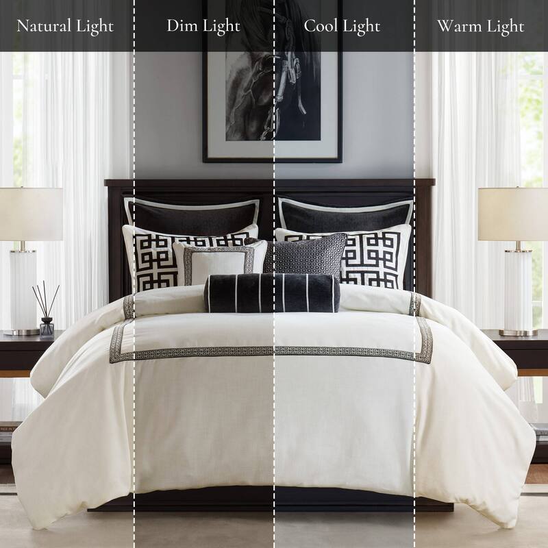 Madison Park Signature Jarvis Embroidery Oversized Duvet Style Comforter Set