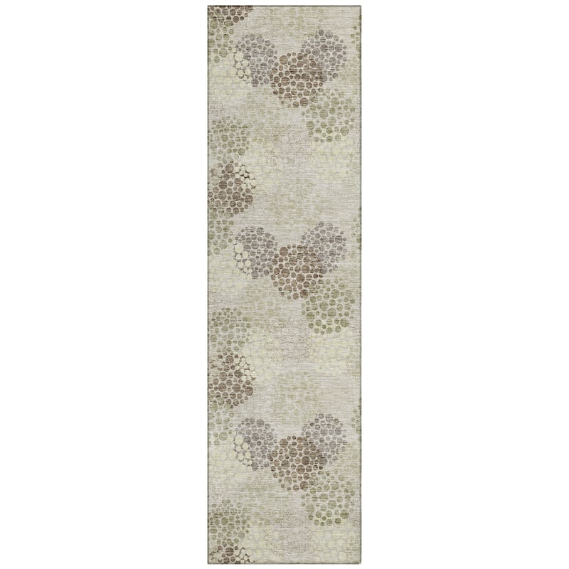 Machine Washable Indoor/ Outdoor Chantille Modern Bubbles Rug