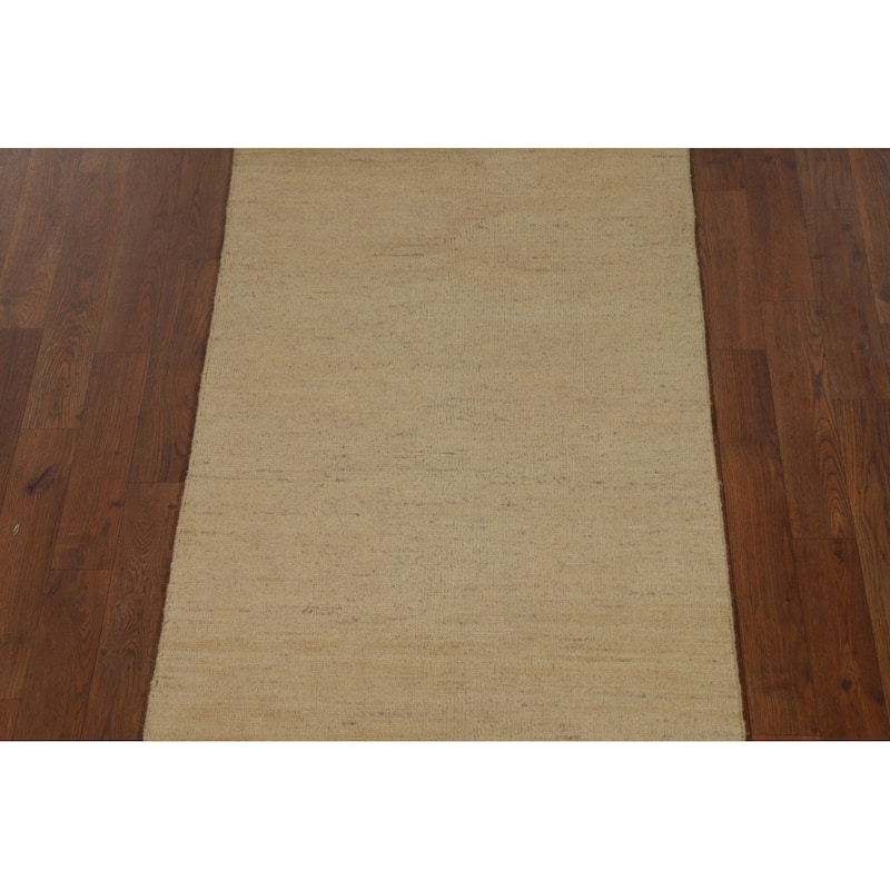 Gabbeh Modern Runner Rug Hand-Knotted Contemporary Wool Carpet - 2'6"x 9'8"