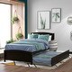 preview thumbnail 1 of 9, Twin Size Platform Bed with Trundle,Elegant Wood Frame for Maximized Space and Guest Accommodation Espresso