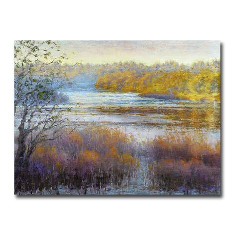 River Sundown by Susan Harback Gallery Wrapped Canvas Giclee Art (24 in x 32 in)