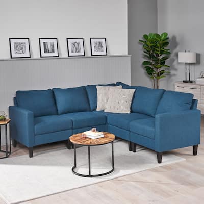 Zahra Modern Fabric 5-piece Sofa Sectional by Christopher Knight Home