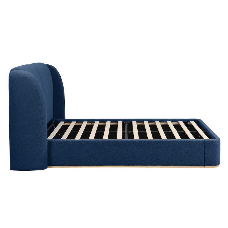 Christopher Knight Home - Valerian Boucle Upholstered Platform Bed with Double-Pillow Headboard