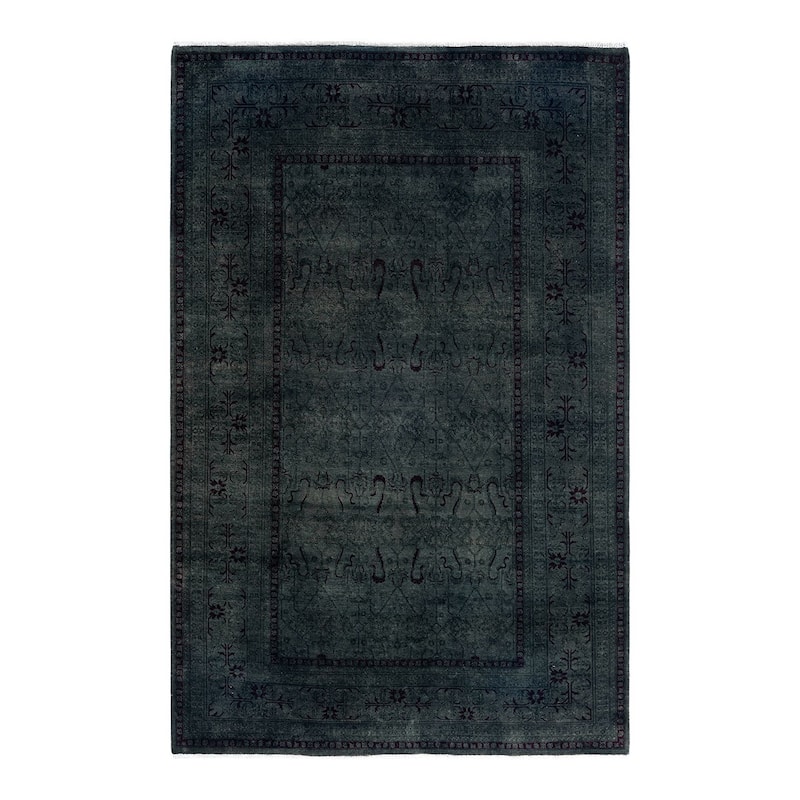 Contemporary Overdyed Wool Hand Knotted Area Rug - 5' 2" x 7' 10"