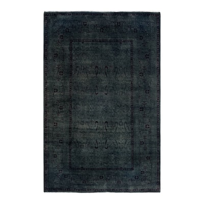 Contemporary Overdyed Wool Hand Knotted Area Rug - 5' 2" x 7' 10"