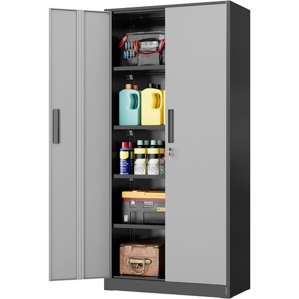 71'' H x 32'' W Metal Garage Storage Work Cabinet with Locking