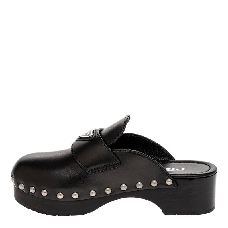Prada Studded Leather Clogs