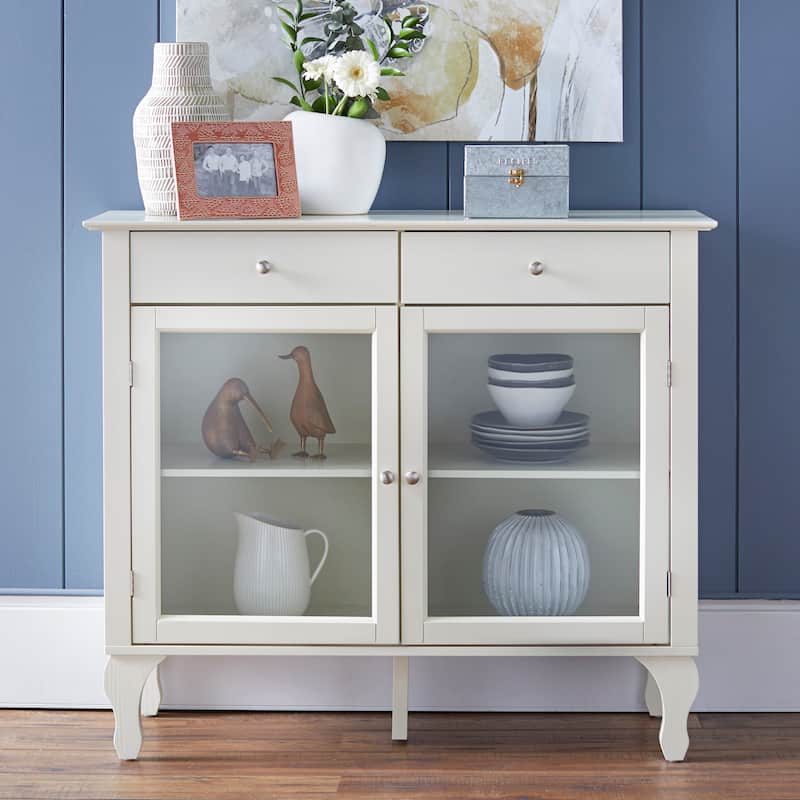 Copper Grove Rawdon Glass Front Buffet/Sideboard - Antique White