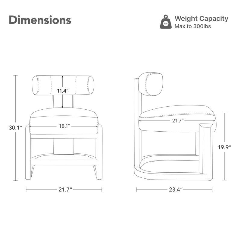 Spruce & Spring Arya Upholstered Boucle Dining Chair with Solid Wood Frame