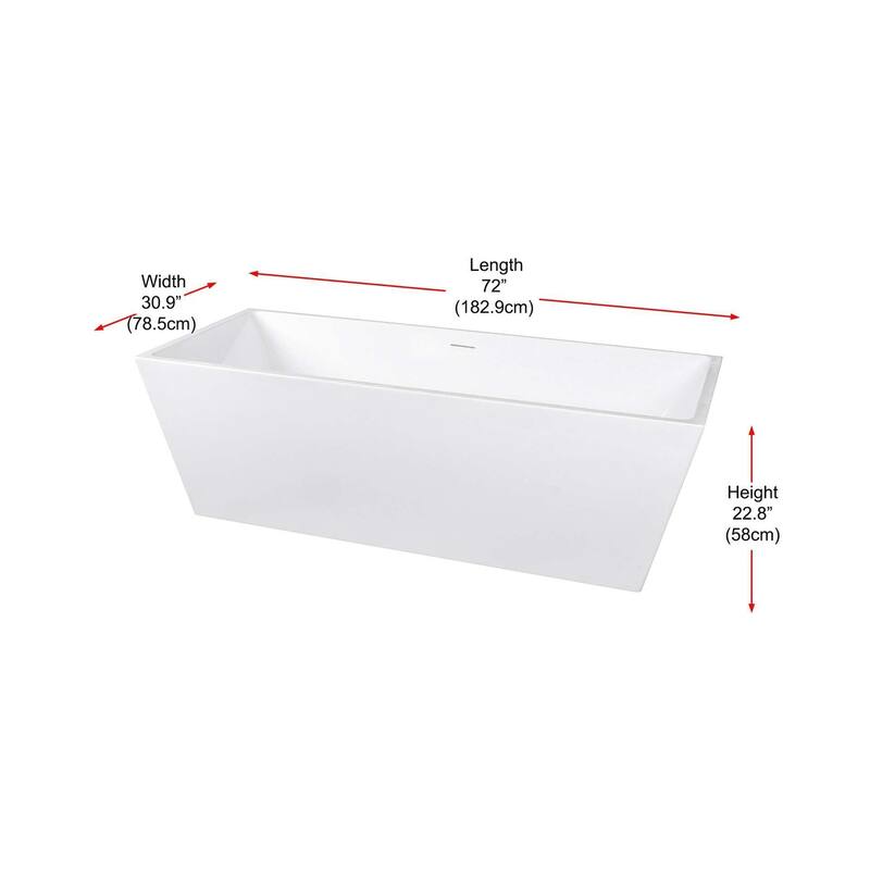 Timothy Soaking Rectangular Bathtub in Glossy White