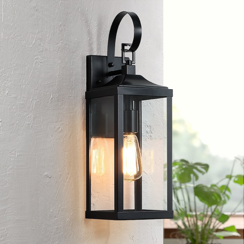19.3"H 1-Light Medium Outdoor Bronze Exterior Wall Lantern Sconce Light - W6" x E7.2" x H19.3" - 19.3''H