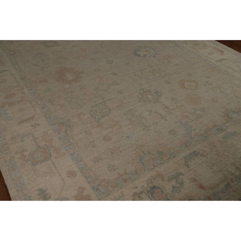 Vegetable Dye Oushak Turkish Area Rug Handmade Wool Carpet - 7'11" x 9'10"
