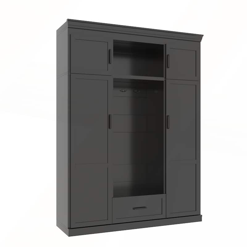 85.2in H Hall Tree with Bench and 3 Hooks for Entryway and Living Room