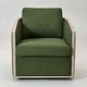 preview thumbnail 31 of 165, KINWELL 31"W Oak Frame Upholstered Swivel Barrel Armchair