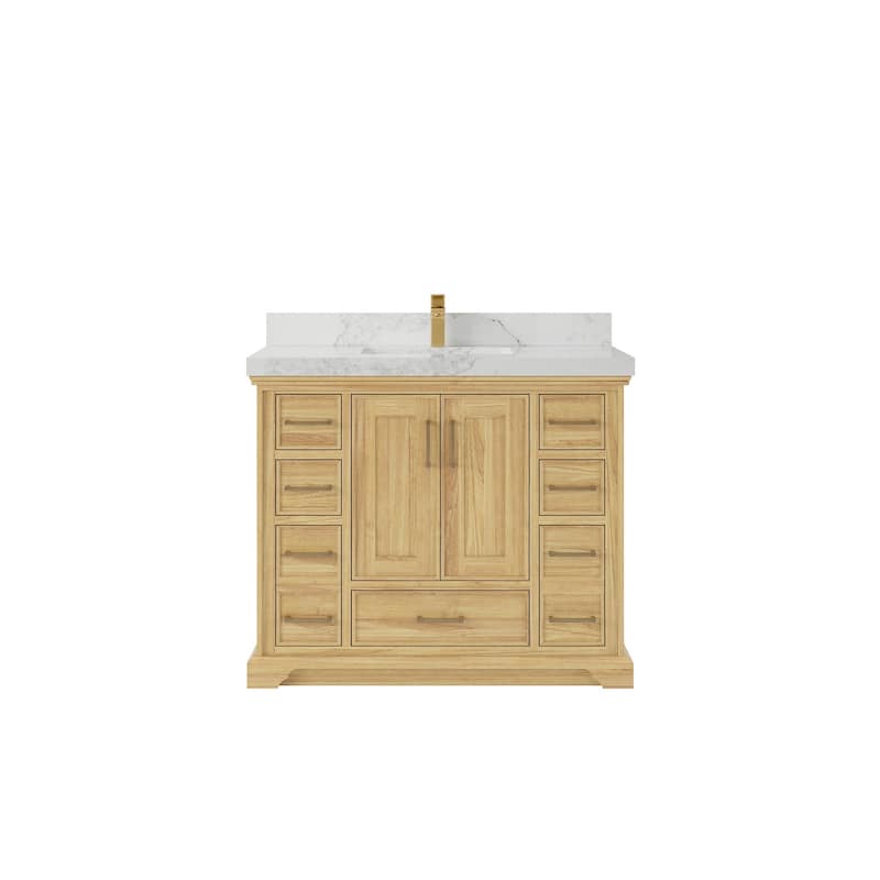 Willow Collections 42 in. W x 22 in. D Charlotte Teak Single Sink Bathroom Solid Teak Vanity with Countertop