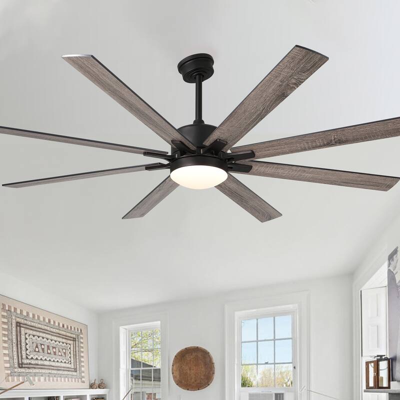 Bella Depot Farmhouse 72" Large Ceiling Fan with Dimmable Light and Remote ,6-speed Reversible Motor