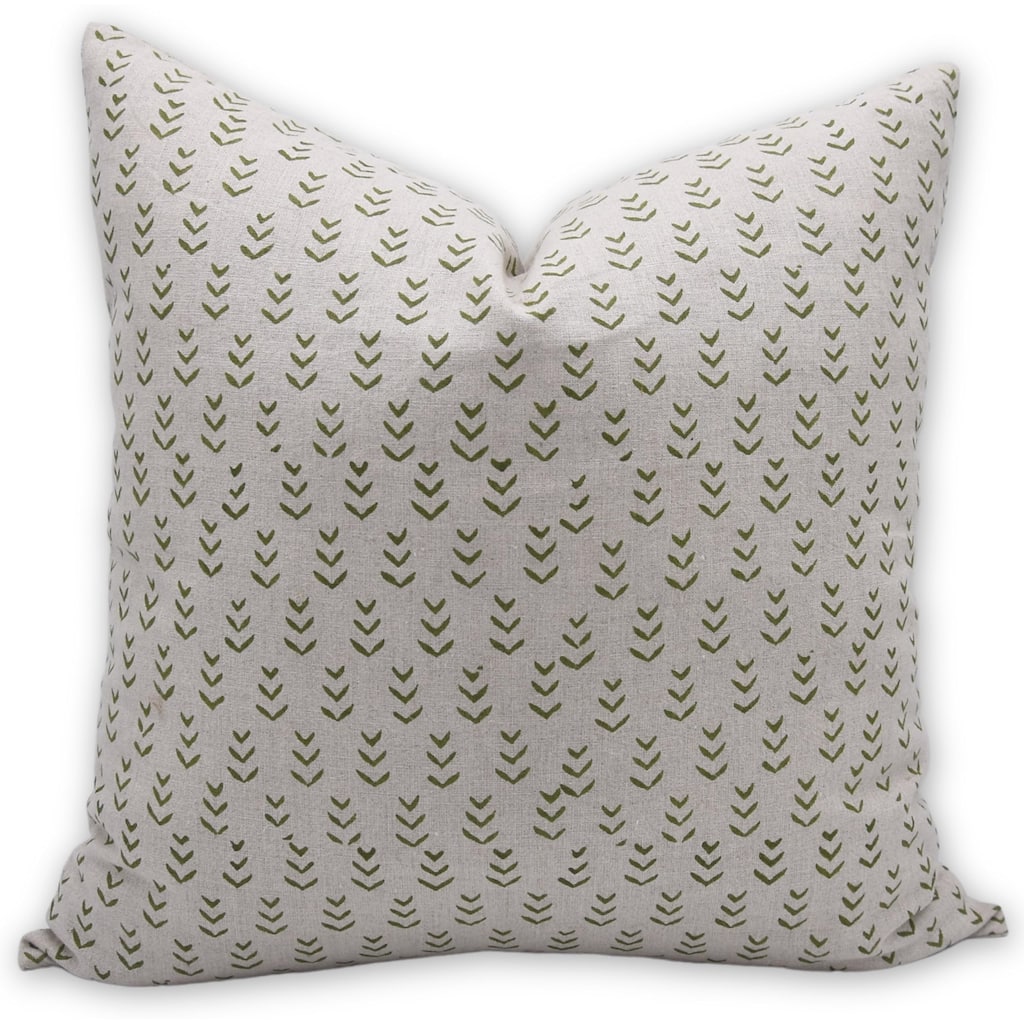Fabdivine Linen Boho Block print pillow Cover