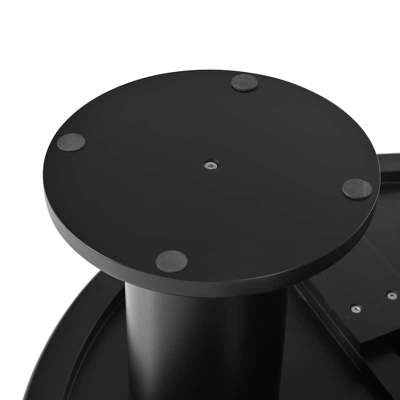 39.4" Round Petal-Shaped Coffee Table with 3 Thick Legs and Sleek Round Edges