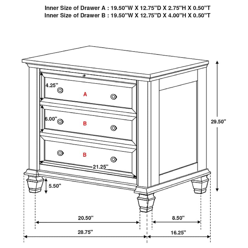 Sandy Beach 5-piece Storage Bedroom Set with Sleigh Headboard