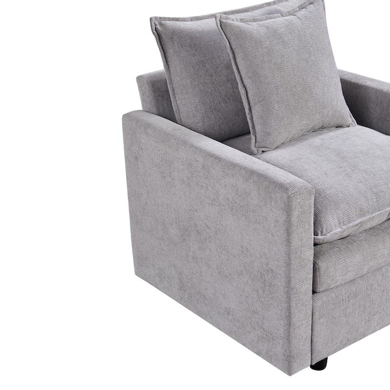 Gray 33.07" Upholstered Arm Chair