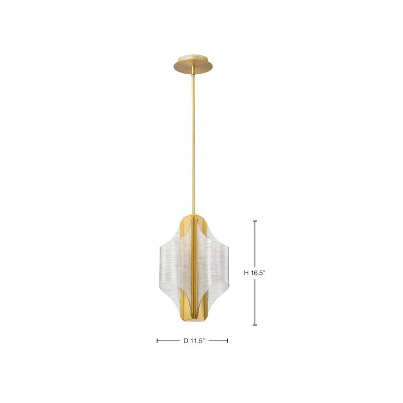 Idris LED 3 Light Pendant Vintage Brass Finish Light Guide Panels - Vintage Brass