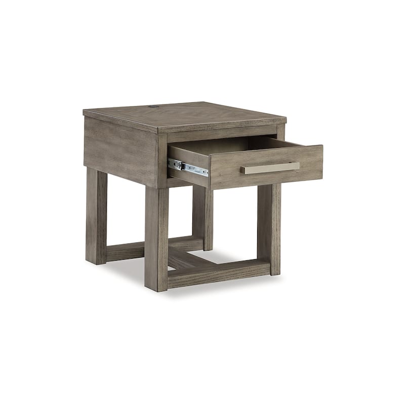 Signature Design by Ashley Loyaska Brown/Gray End Table - 22"W x 24"D x 24"H