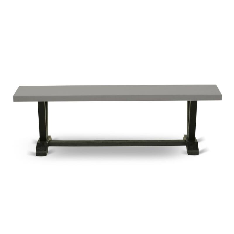 East West Furniture 3 Piece Dining Room Set - 1 Dining Table and 2 Benches(Finish Options)