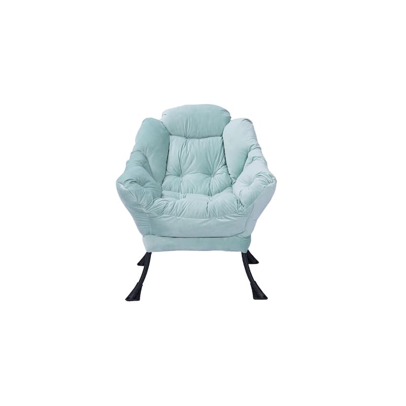 Accent Contemporary Lounge Chair, Single Steel Frame Sofa Chair with Armrests and A Side Pocket,with ottoman,with footrest