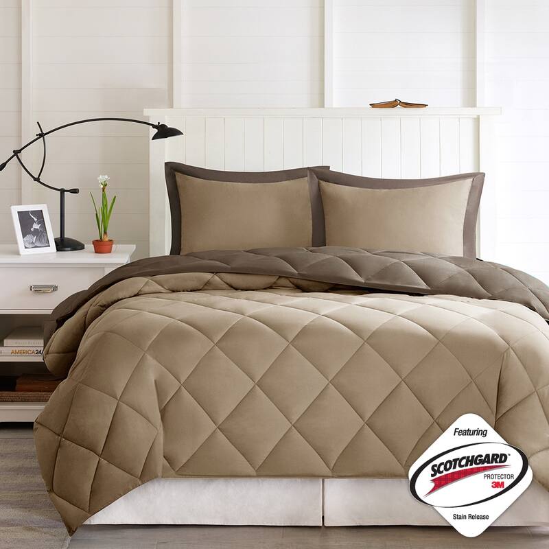 Twin/Twin XL 3M Scotchgard Diamond Quilting Reversible Down Alternative Comforter Set