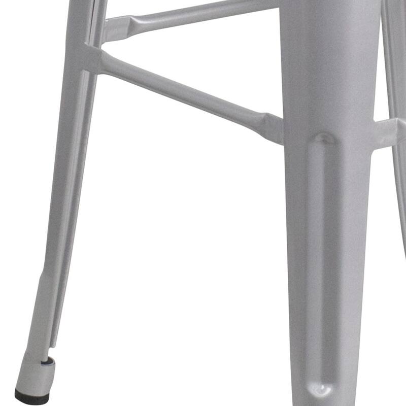4 Pack 30" High Backless Metal Indoor-Outdoor Barstool with Square Seat