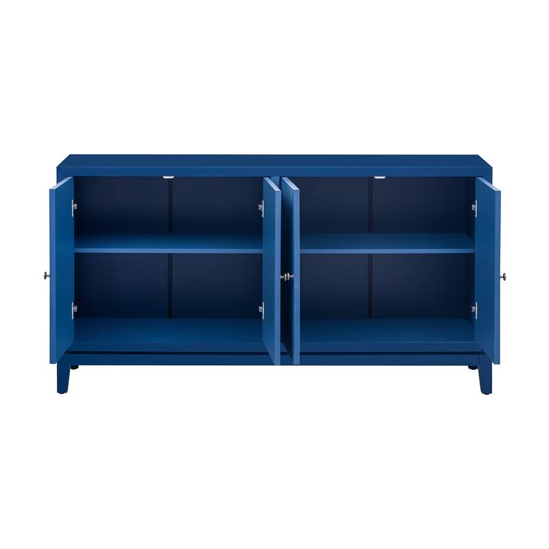 Vertical Line Design Storage Cabinet Sideboard with Adjustable Shelves, Buffet Cabinet Entrance Cabinet TV Console Table