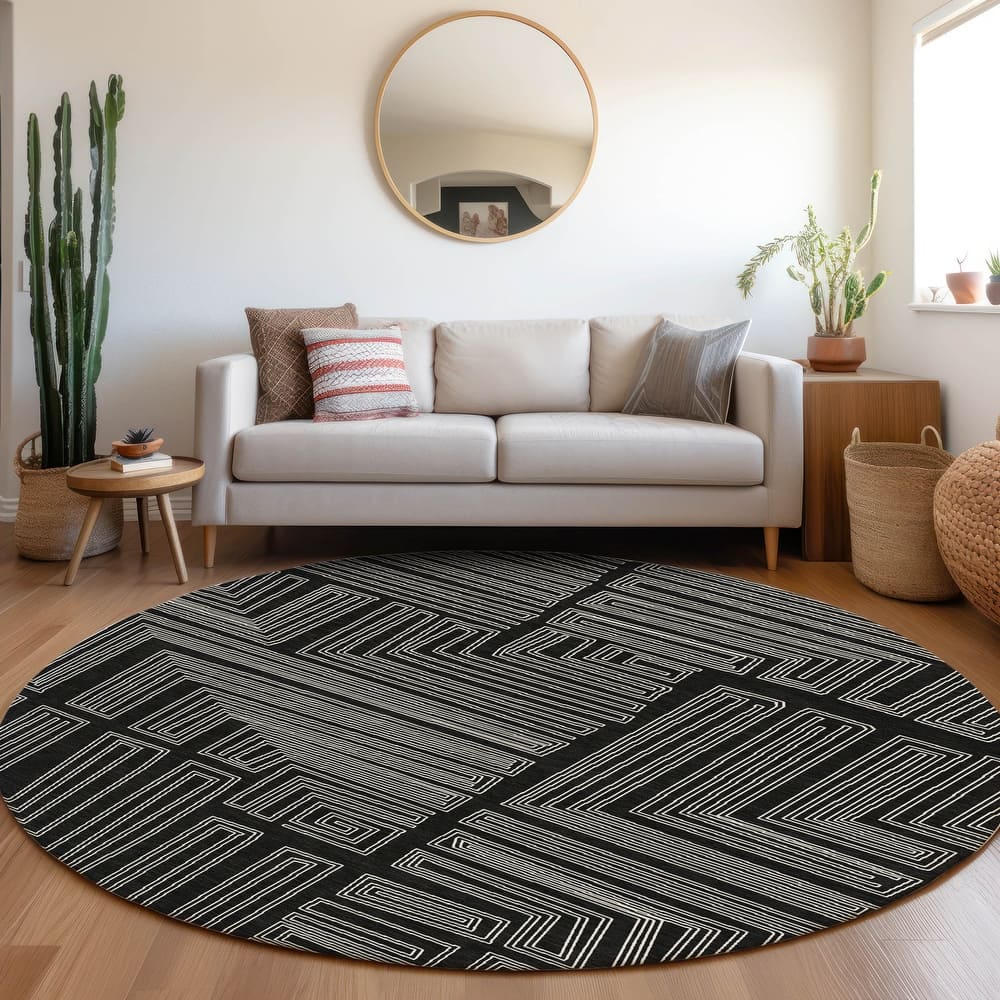 Machine Washable Indoor/ Outdoor Contemporary Stack Chantille Rug