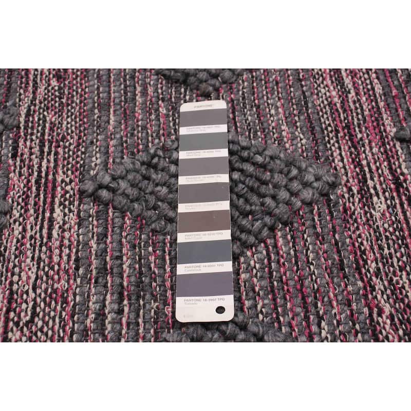 ECARPETGALLERY Braid weave Sienna Grey Wool Rug - 6'0 x 9'0