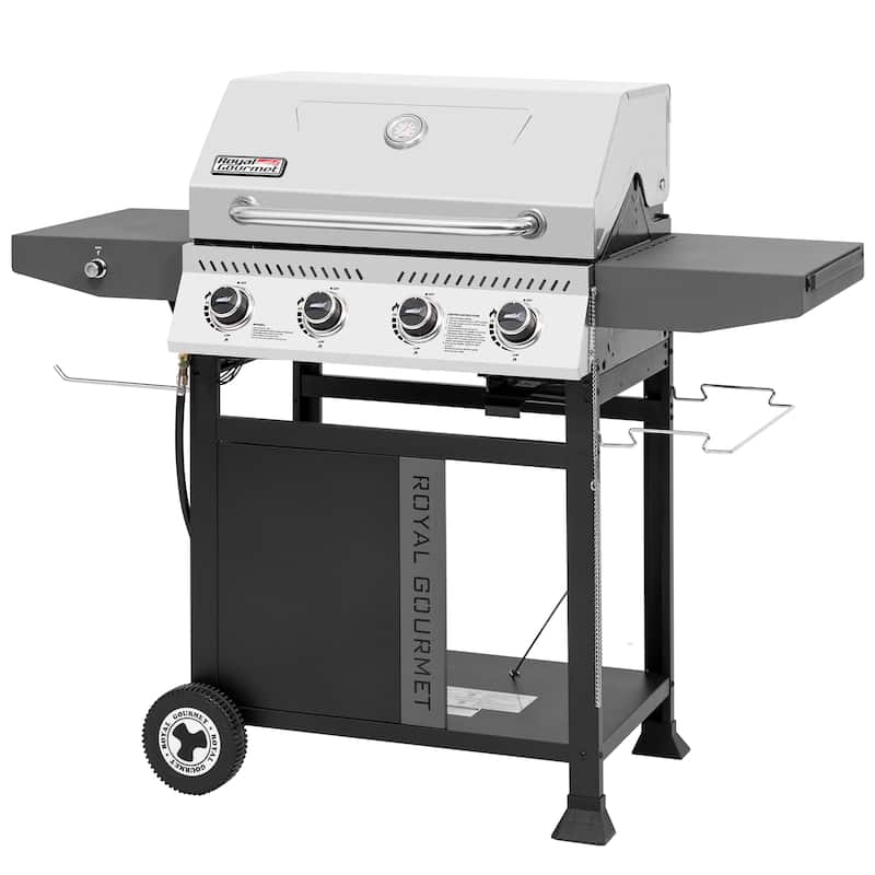 Royal Gourmet 4-Burner Gas Grill with Side Shelves
