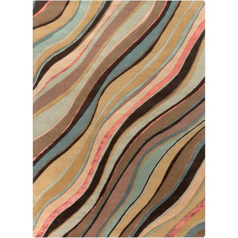 The Curated Nomad Pinos Hand Tufted Bohemian & Eclectic Stripe Area Rug
