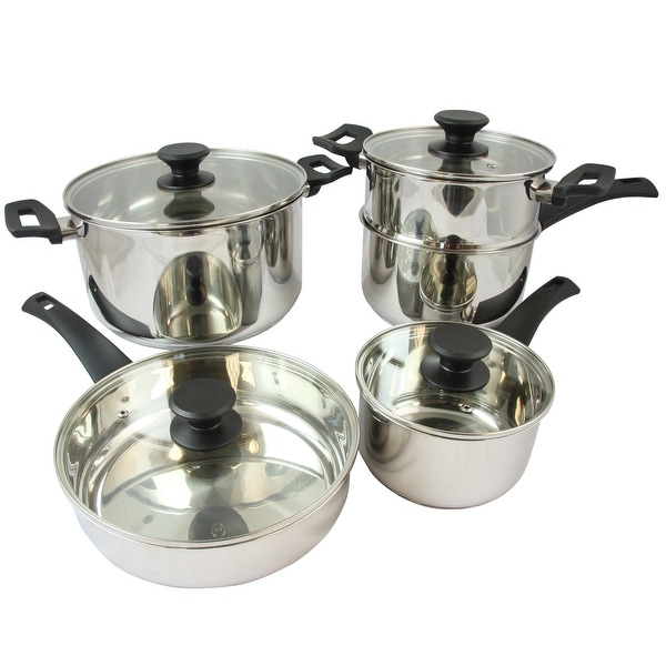 Oster Sabato 9 Piece Stainless Steel Cookware Set with Lids. Opens flyout.