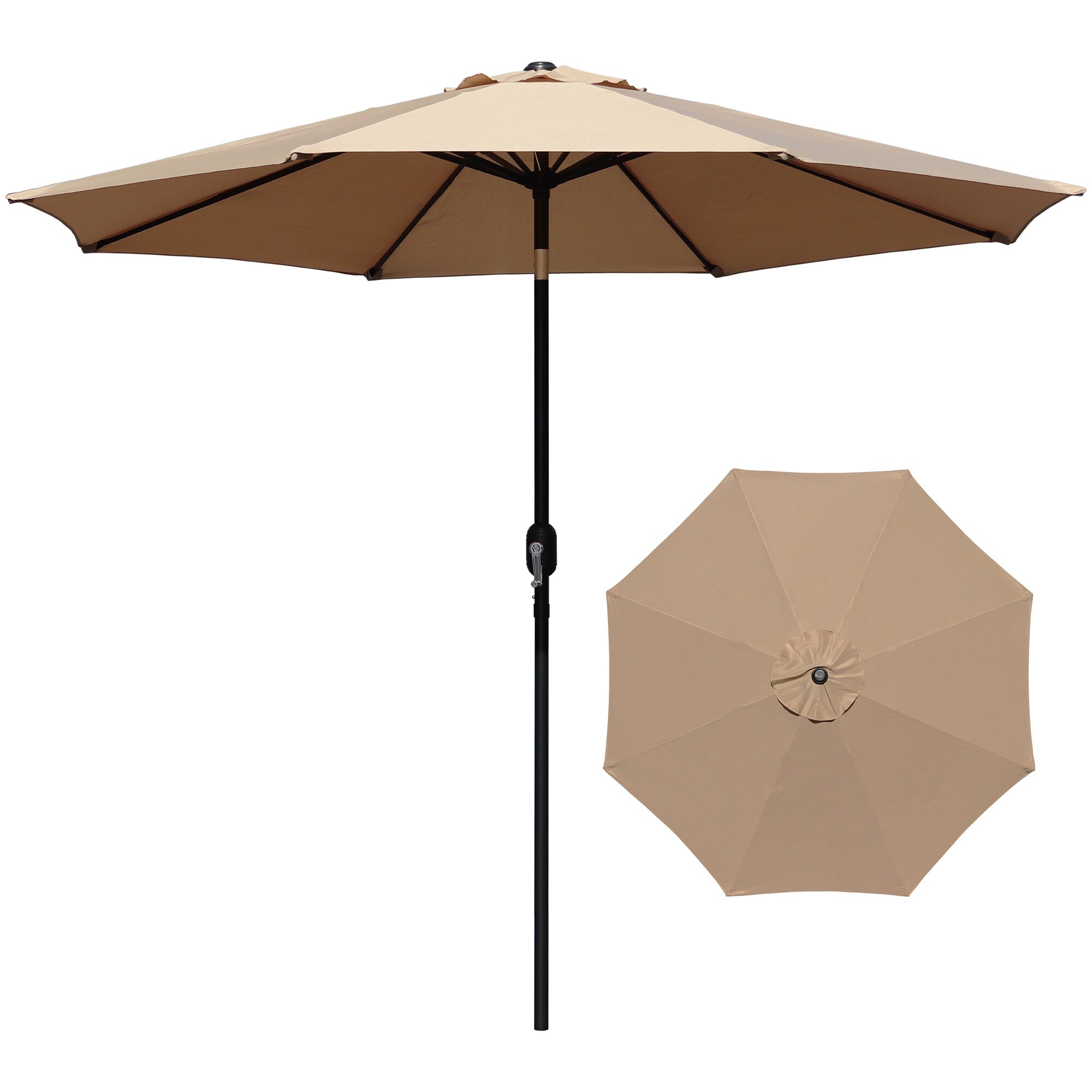Shop Black Friday Deals On Davee Furniture 9ft Round Outdoor Market Patio Umbrella With Tilt Easy Crank Lift Tan Color Overstock 31724905