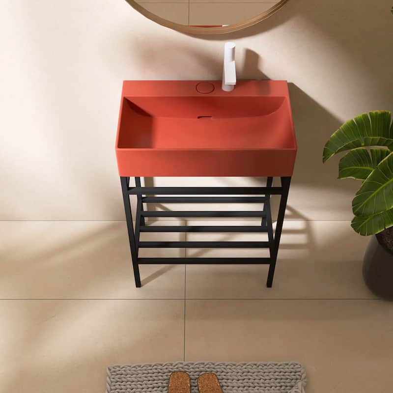 24" Freestanding Bathroom Vanity with Ceramic Sink - 23.62'' x13.98'' x 33.46''
