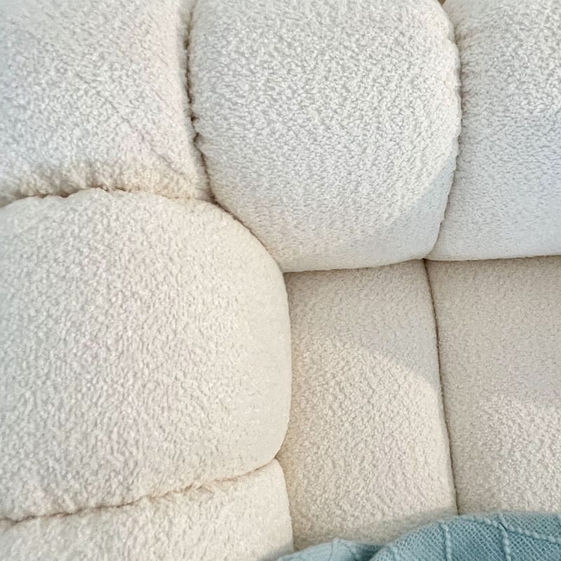 Modern Sofa Upholstery Leisure Wide Seat Teddy Fabric Couch for Living Room, Office, Bedroom