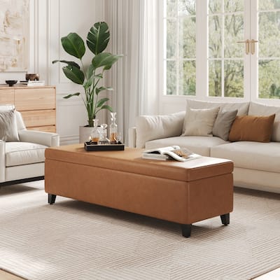 Storage Ottoman with Dense Foam Padding and Ample Space for Modern Living and Multi-Functional Use