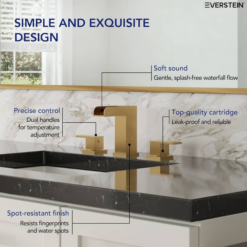 Widespread Bathroom Faucet Hot/Cold Water Deck Mounted Roman Tub