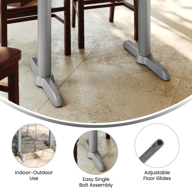 5" x 22" Restaurant Table T-Base with 3" Dia. Table Height Column - 5"D x 22"W x 28"H