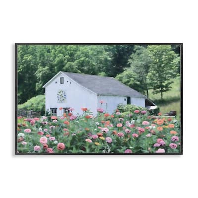 Stupell Countryside House in Garden Framed Giclee Art Design By Lori Deiter