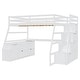 preview thumbnail 7 of 15, Full Size Wooden Loft Bed with 7 Drawers 2 Shelves and Desk,Sturdy construction & Unique Design Wooden Loft Bed