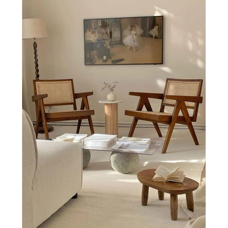 Chandi Rattan Accent Lounge Chair - Walnut