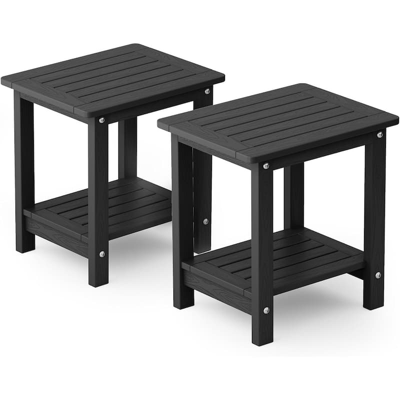 WINSOON HIPS All Weather 2 Layer Outside Table Adirondack Square Side Table