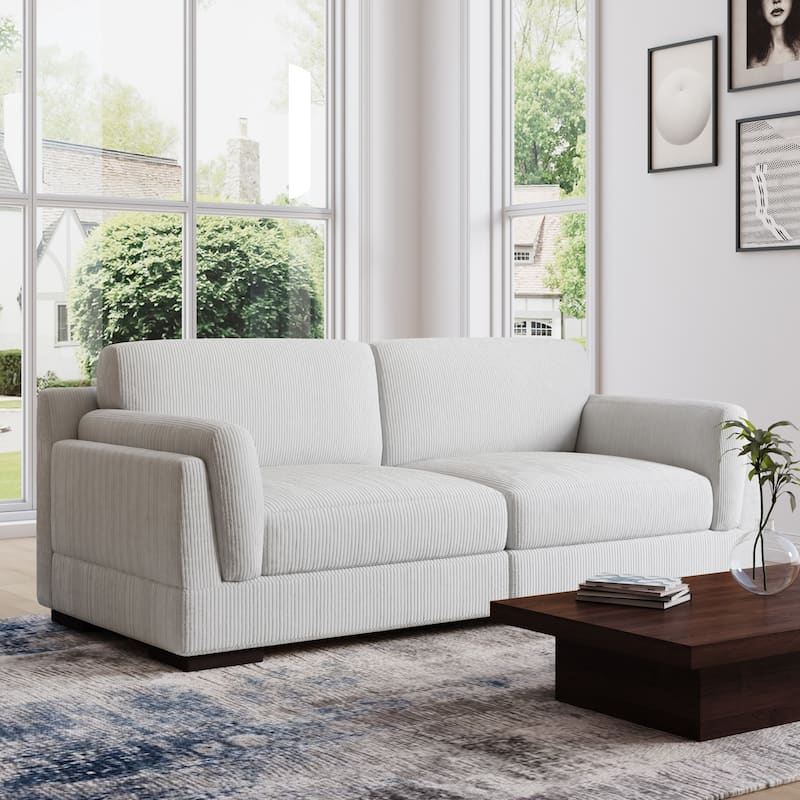 90" Corduroy Modular Sofa Reclining Sectional - Single Set - Beige